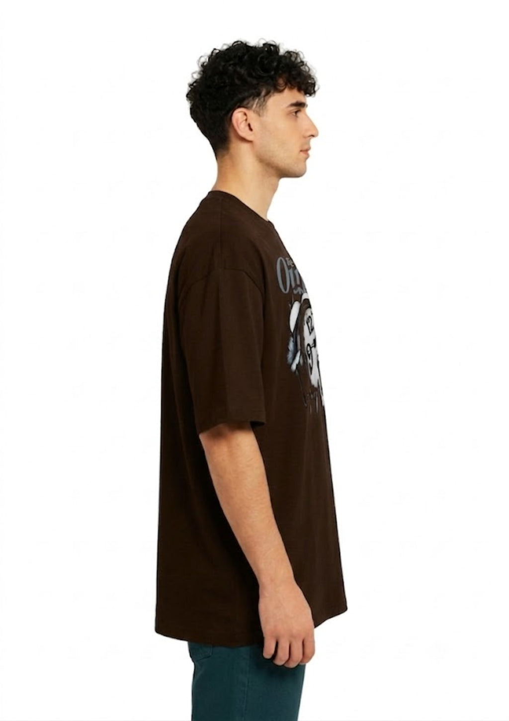 Brown Out of Time Oversized T-Shirt