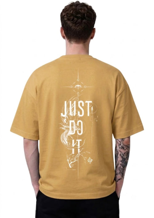 Beige Just Do It Oversized T-Shirt