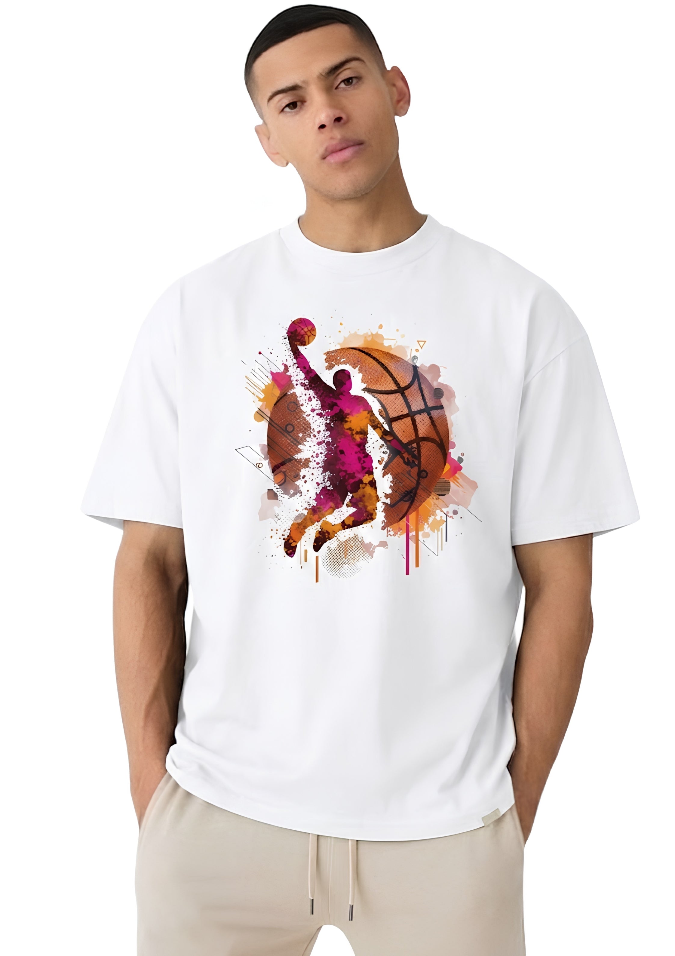 White Basket Ball T-shirt