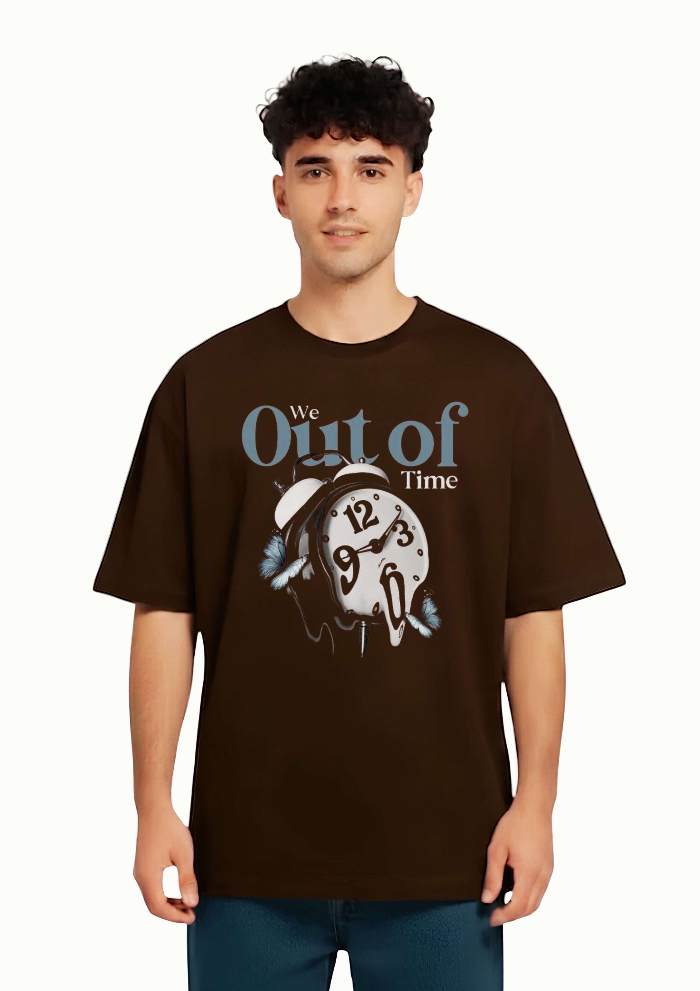 Brown Out of Time Oversized T-Shirt