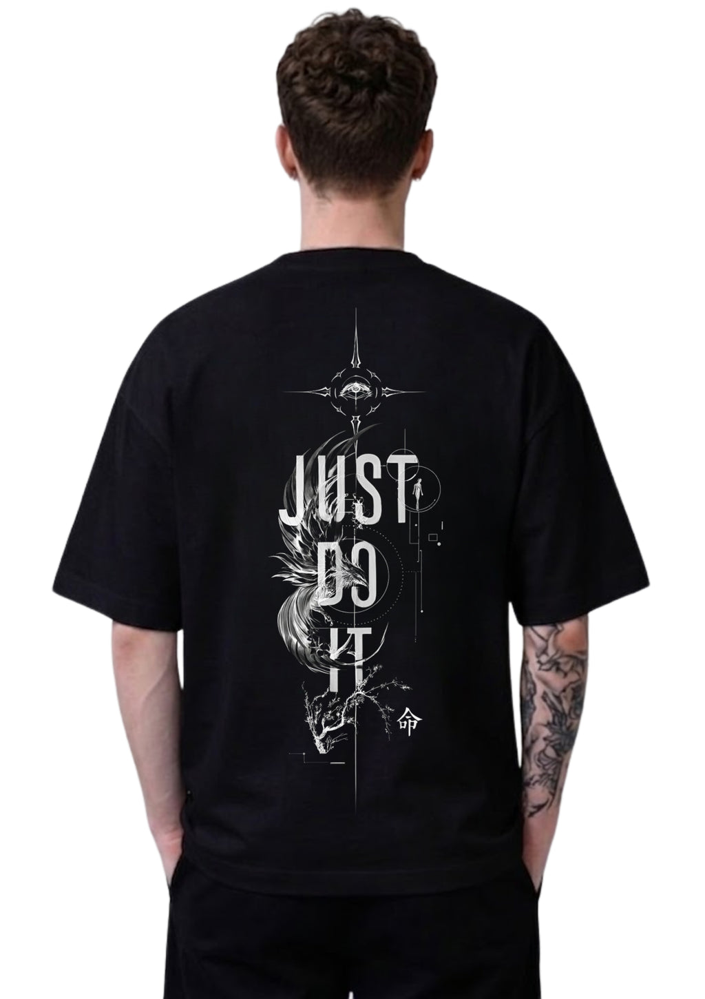 Black Just Do It Oversized T-Shirt