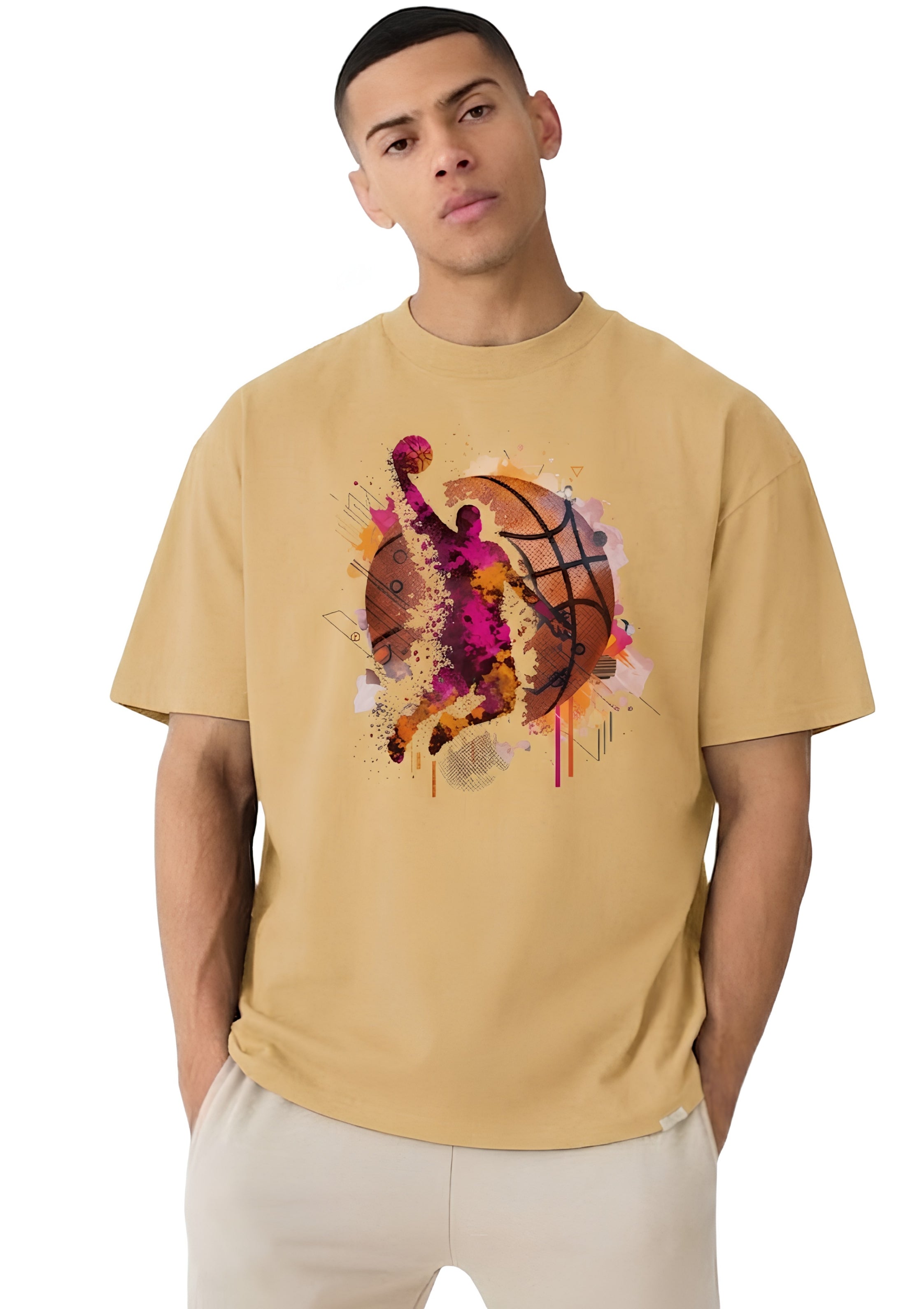 Beige Basket Ball T-shirt