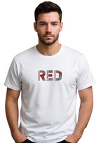 white Red Printed T-shirt