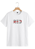 white Red Printed T-shirt