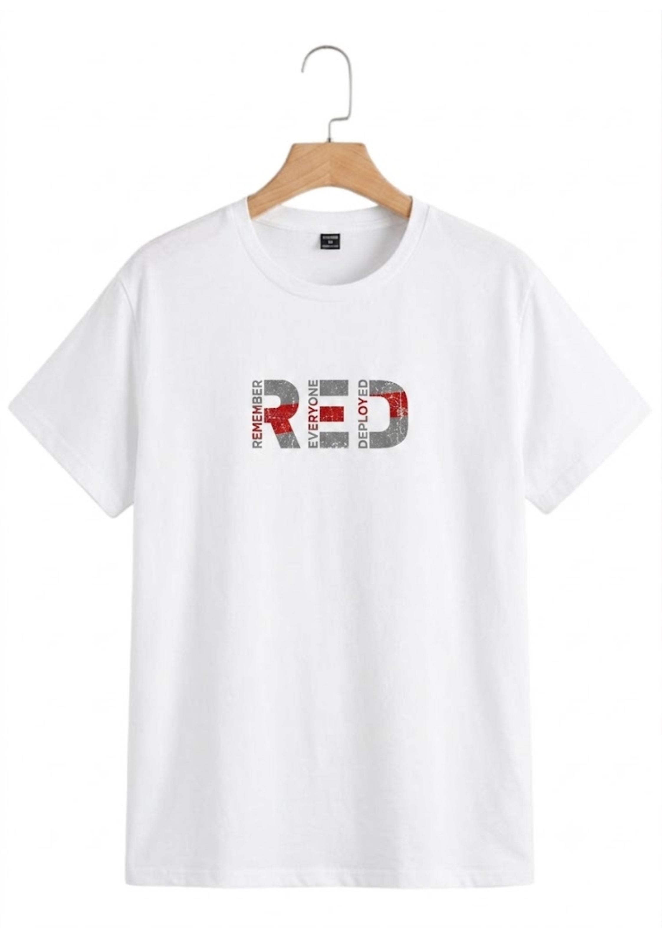 white Red Printed T-shirt